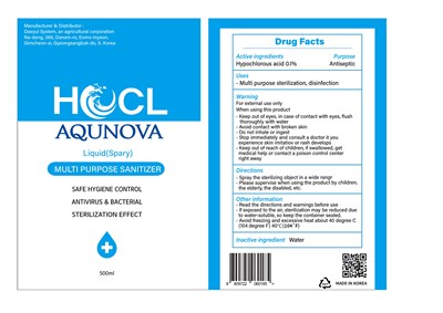 500ml Ndc: 80542-201-05 Label (05 Aqunova. Water Innovation 500ml Label)